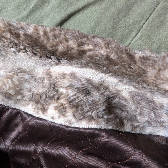 Vintage 70s Fit and Flare Mid Length Faux Fur Leopard Print Coat, Size 6 - Picture 12 of 13